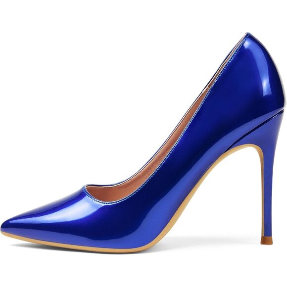 Women Royal Polyurethane (PU) Closed Pointed Toe Stiletto High Heel Shoes Pumps - Picture 7 of 9